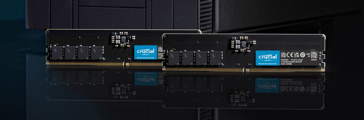 Crucial DDR5 Desktop Memory - blue background